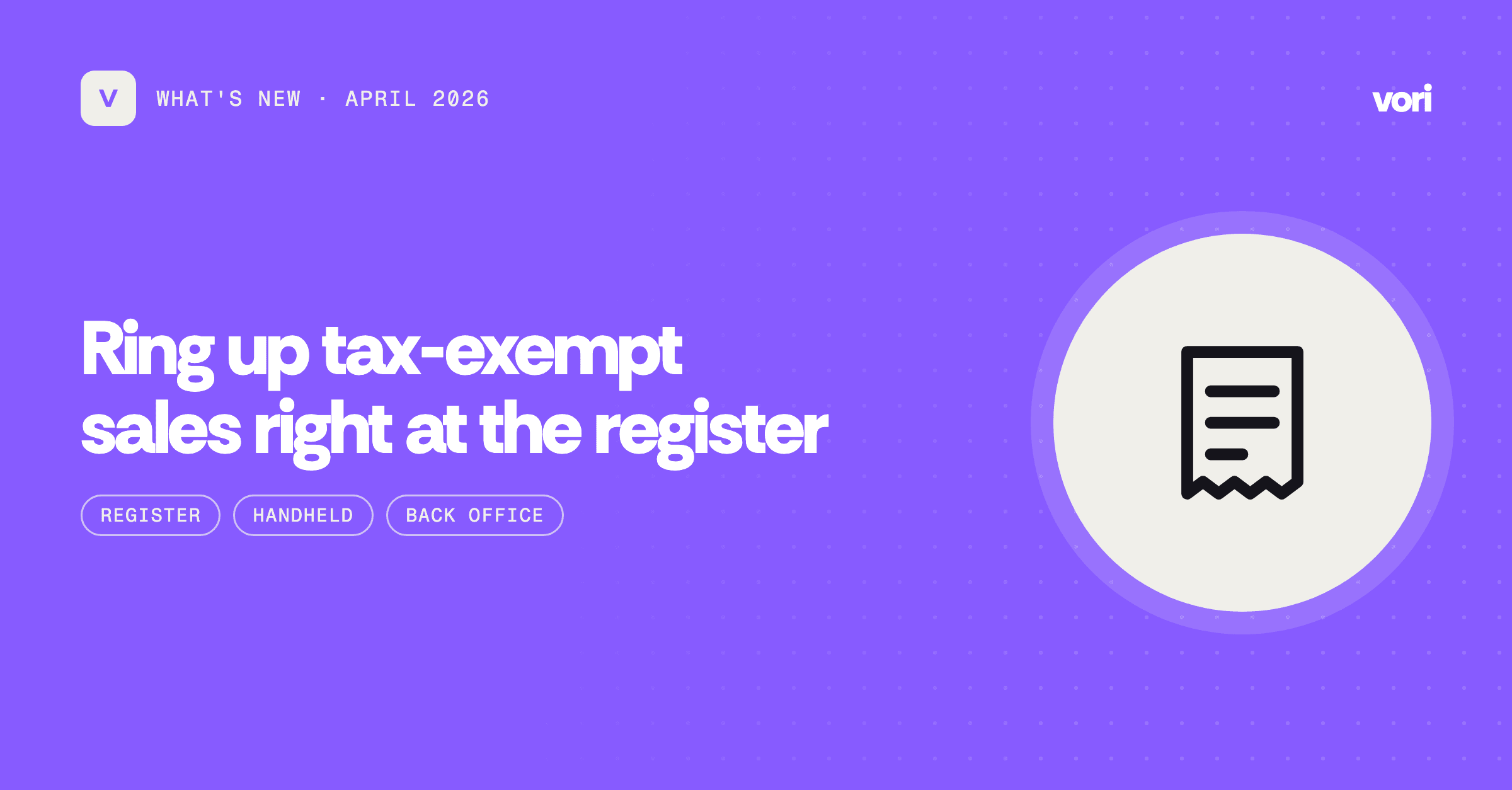 Ring up tax-exempt sales right at the register